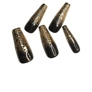 Black and gold luxury nails